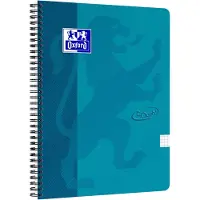 Oxford School Touch spiraalblok, ft A4, 140 bladzijden, geruit 5 mm, blauw (aqua)