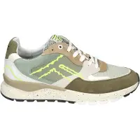 Floris van Bommel Sneakers laag 'De Treener 06' camel / lichtgrijs / olijfgroen / lichtgroen