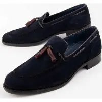 Purapiel (Blauw, 44) Leren Loafers Voor Heren. Wit Moretto2