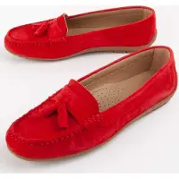 Purapiel (Rood, 39) Leren Loafers Voor Dames. Meilis3 103044