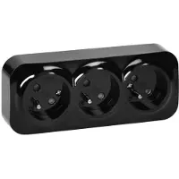 ORNO - Wandcontactdoos - Opbouw - 3-voudig - Zwart