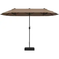 Costway Dubbele Rechthoekige Parasol 396x201x240 cm – Grijs