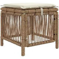 vidaXL Tuinset, 4 stuks, beige en crème, van polyrotan
