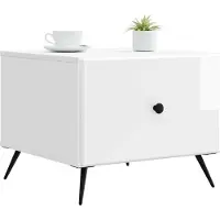 vidaXL Salontafel Hoogglans Wit 49 x 50 x 40 cm Bewerkt hout