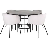 Ebuy24 Copenhagen eethoek eetkamertafel bruin en 4 Berit eetkamerstal velours grijs.