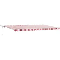 vidaXL Uitschuifbare luifel Rood en Wit 600 × 300 cm Polyester