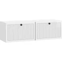 vidaXL Wandmontage TV-kast Hoogglans Wit 98 x 31 x 30 cm Bewerkt hout