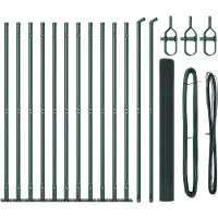 vidaXL gelast draadhek met betonnen voetstuk 25 x 1,5 m Groen Mesh
