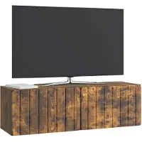 vidaXL Wandmontage TV-kast 98 x 31 x 30 cm Gerookt eiken Bewerkt hout