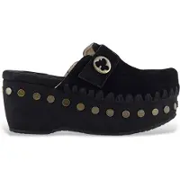 Mou Dames Klomp effen suède klompen zwart (39), 3 tot 5 cm, Geen, Casual MU.SW611001A