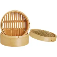 Excelsa stoomoven Asia, bamboe, 20x20x17,5 cm, naturel