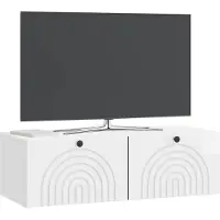 vidaXL Wandmontage TV-kast Hoogglans Wit 98 x 41 x 30 cm Bewerkt hout