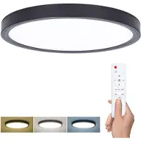 Solight LED-plafondlamp 300mm, 36W, 3-6000K kleurtemperatuur instelbaar, dimbaar, 2700lm, IP20, zwart, WO8018