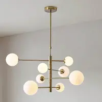 LumenXL 8-lichts plafondlamp Oito - goud en melkwit glas