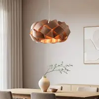 LumenXL Naturel design hanglamp Weave van walnoot fineer – Ø60 cm