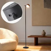LumenXL Vloerlamp Zinc met oplaadbare leeslamp, touch dimmer en geïntegreerde LED - zwart