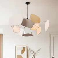 LumenXL Design hanglamp Zandor met luchtige linnen kappen in zachte tinten