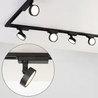 LumenXL 1-fase railsysteem van 3 meter met zwarte Colle spots 3000K