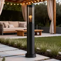 LumenXL Staande buitenlamp Livia met glazen kap - zwart