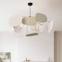 LumenXL Hanglamp Zandor met linnen panelen - wit en lichtgrijs