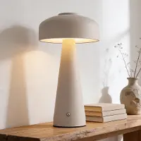 LumenXL Oplaadbare mushroom lamp Soma in taupe met touch dimmer en instelbaar licht