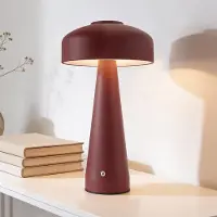 LumenXL Oplaadbare mushroom lamp Soma in rood met touch dimmer en instelbare lichtkleur