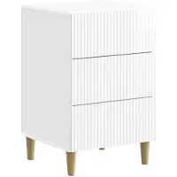 vidaXL Nachtkastje Hoogglans Wit 43 x 41 x 66,5 cm Bewerkt hout