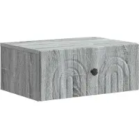 vidaXL Muurbevestigde Nachttafel Grijs sonoma 49 x 34,5 x 20 cm