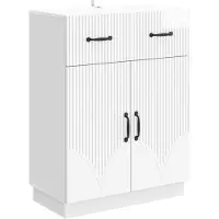 vidaXL Dressoir met lade Hoogglans Wit 66 x 34,5 x 87 cm Bewerkt hout