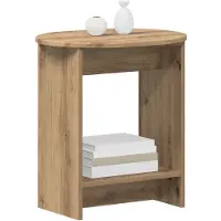 vidaXL Bijzettafel Artisanaal eiken 50 x 39,5 x 55 cm Bewerkt hout