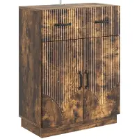 vidaXL - Dressoir - met - lade - Gerookt - eiken - 66 - x - 34,5 - x - 87 - cm - Bewerkt - hout