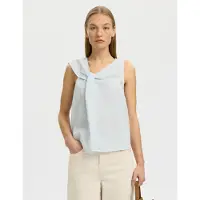 Selected Blouse 'SLFHANNAH' lichtblauw / wit