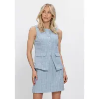 Y.A.S. YAS Dames Blazers Yasjose Boucle Waistcoat - Lichtblauw - Maat 38