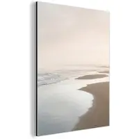 MuchoWow Aluminium schilderij 90x120 cm - Wanddecoratie metaal - Kustlijn - Strand - Oceaan - Metalen muurdecoratie woonkamer - Decoratie industrieel - Foto op dibond - Industriële accessoires slaapkamer
