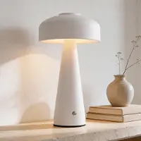 LumenXL Oplaadbare mushroom lamp Soma in wit met touch dimmer en instelbare kleurtemperatuur