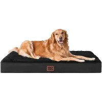 OEM Orthopedisch hondenbed voor grote honden, maat XL, wasbaar, zacht hondenmandje, hondenmatras voor op een hondenbank, zwart