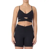 SKECHERS Goflex Slim Wrap Beha Polyester Dames Zwarte Sportbeha