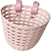 Mini Mandje kinderfiets loopfiets - kunststof - verstelbare bandjes - roze