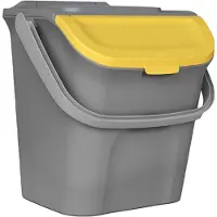 Stefanplast Stapelbare afvalbak ‘Basta’ - Geel - Sterk & Ruimtebesparend - Afval scheiden