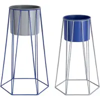 PT Living Bloempot Set Cool Retro Mouse Grey Cobalt Blue (Set van 2)
