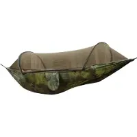 COOAU Hangmat - Dubbele en Enkele - Draagbare Hangmat met Boomtouwen - Lichtgewicht Nylon Parachute - Hangmatten Camping met Muggennet - Groen