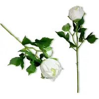Inspiruj Pioenroos - Kunstbloem - Wit - 44 cm - Schuimbloem