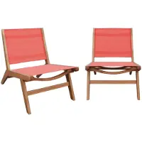 Sweeek - Set van 2 relaxstoelen van acaciahout en textileen - madera