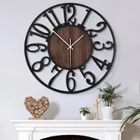 OEM Grote wandklok met tikgeluid, 50 cm / 20 inch, elegant, geruisloos, op batterijen, modern, extra groot, retro-vintage wandklok voor woonkamer, slaapkamer en keuken