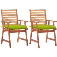 Syfax Tuinstoelen 2 st met kussens massief acaciahout