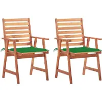 Syfax Tuinstoelen 2 st met kussens massief acaciahout