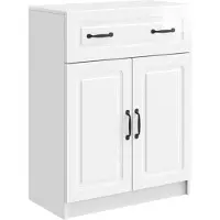 vidaXL Dressoir met lade Hoogglans Wit 66 x 34,5 x 87 cm Bewerkt hout