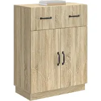 vidaXL Dressoir met lade Sonoma Eiken 66 x 34,5 x 87 cm Bewerkt hout