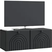 vidaXL Wandmontage TV-kast Zwart 78,5 x 31 x 30 cm Bewerkt hout