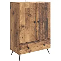 vidaXL Dressoir met lade Oud hout 66 x 34,5 x 95 cm Bewerkt hout